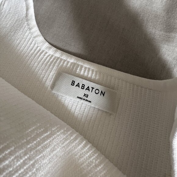 Babaton White Sculpt Knit Squareneck Cropped Tank - Picture 3 of 9